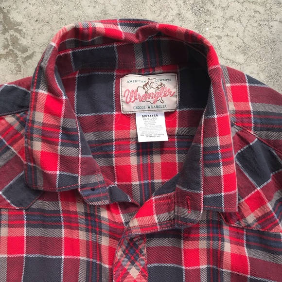 Wrangler Cotton Plaid Flannel Western Shirt - Picture 2 of 8